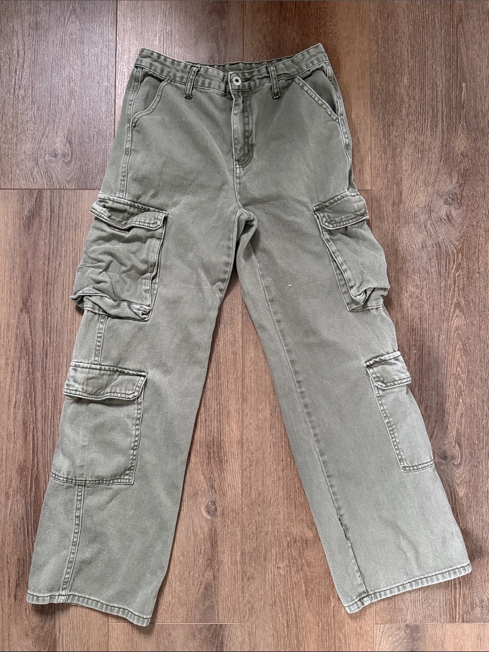 SHEIN Olive Cargo Boyfriend Jeans